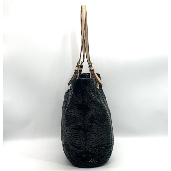 Michael Kors Jet Set Black Embossed Python Tote - Picture 3 of 13